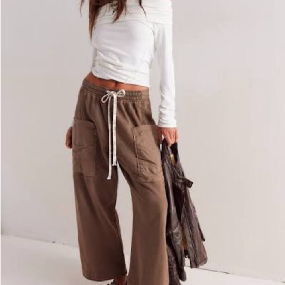 🤎 We The Free Jet set Wide-Leg Pants Large NWT